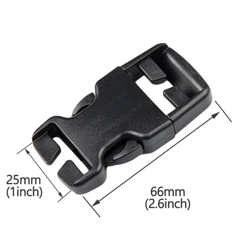 DYZD Plastic Buckle Repair Kit Quick Release Buckles No Sewing Required for Backpack Bag (25 mm, 2pcs Black) - Image 2